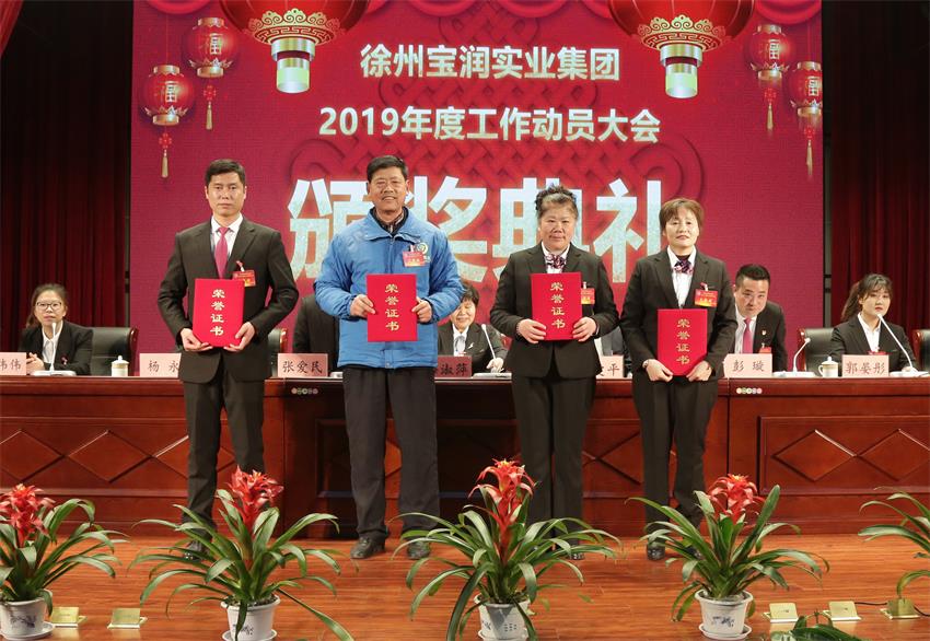 韦德bv（中国）有限公司网站2019年度工作动员大会---集团公司领导为先进单位和先进个人代表颁奖