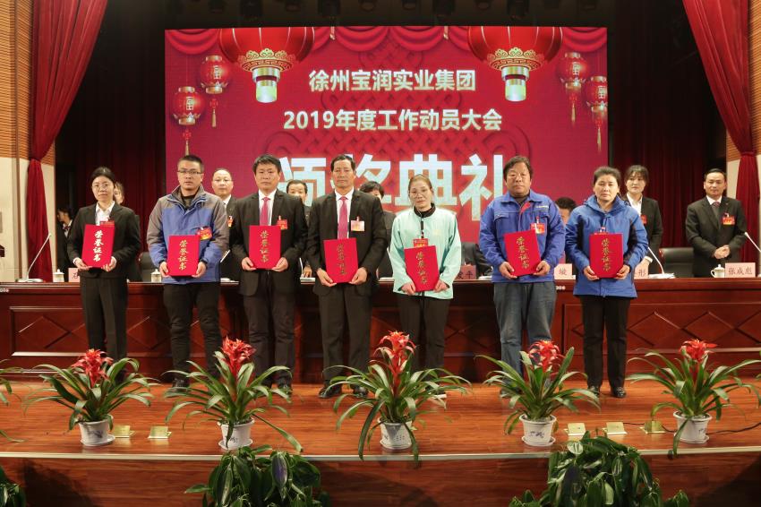 韦德bv（中国）有限公司网站2019年度工作动员大会---集团公司领导为先进单位和先进个人代表颁奖