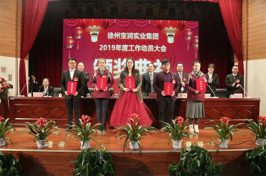 韦德bv（中国）有限公司网站2019年度工作动员大会---集团公司领导为先进单位和先进个人代表颁奖
